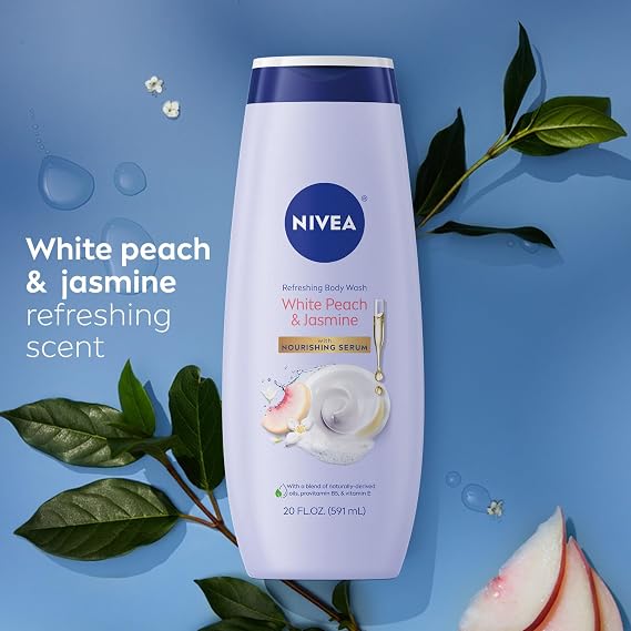 NIVEA Body Wash Set with Nourishing Serum, Variety Pack, 2 x 20 FL OZ