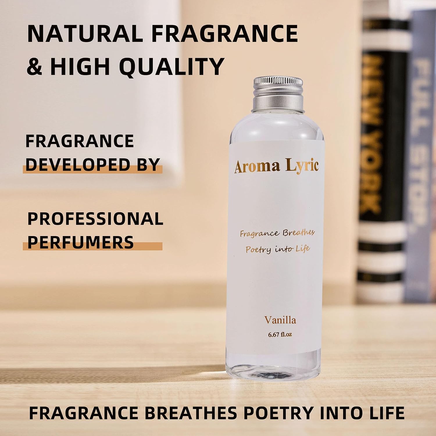 Lavender & Vanilla Reed Diffuser Oil Refill 6.76oz x 2 - Aroma Lyric Scented Essential Oil Refills Liquid with 12 Sticks for Home Fragrance Bedroom Bathroom Office