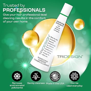TRIDESIGN Hair Care Clarifying Shampoo - Liquid Shampoo for Hair Deep Cleansing - Build Up & Impurities - Perfect Hair Care Products & Everyday - 10.5 fl. oz.