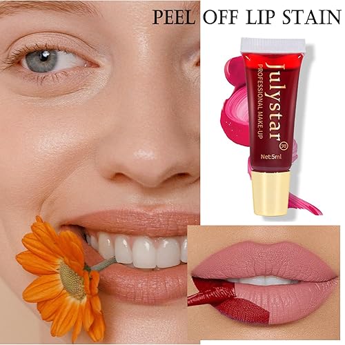 Miniatura 3 de Tatuaje de labios para despegar y revelar, impermeable, brillo de labios, tinte de labios de 6 colores con acabado mate, brillo de labios,