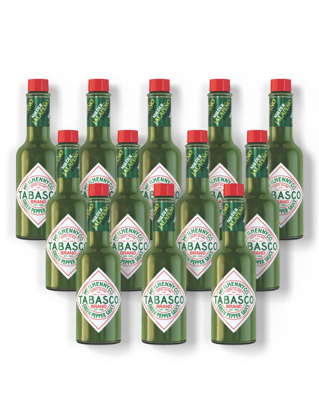 TABASCO® Salsa Jalapeño Verde – salsa suave de chiles jalapeños verdes con vinagre – pack de 12 × 60  ml – ideal para tacos, ensaladas, parrilla y más