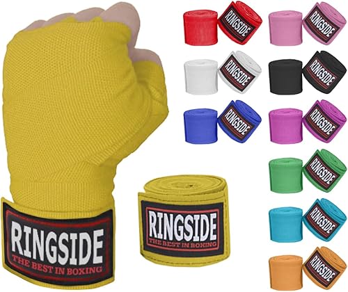 Miniatura 15 de Ringside Mexican Style Boxing Hand Wraps (Pairs) - 180" Semi-Elastic Cotton Blend Wrist Support with Thumb Loop for MMA, Muay Thai, Kickboxing