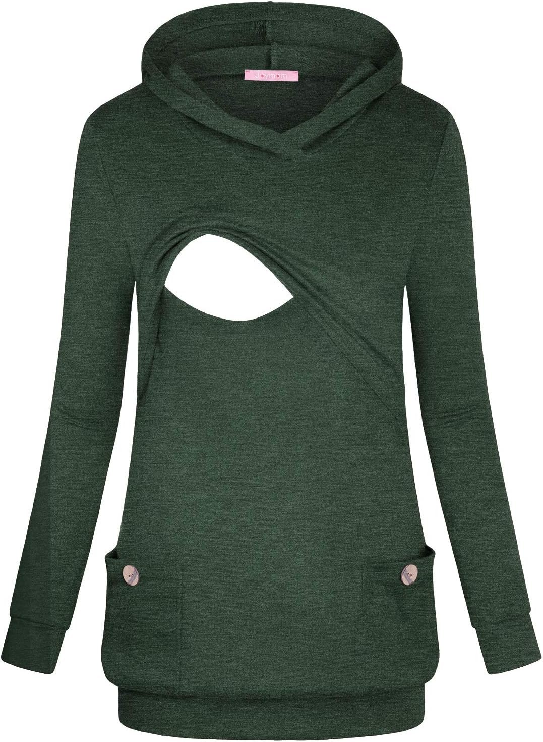 Maternity Winter Nursing Hoodie Breastfeeding Shirt for Women