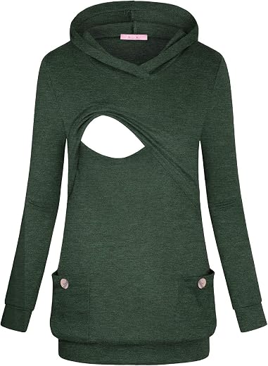 Joymom Maternity Winter Nursing Hoodie Breastfeeding Shirt for Women