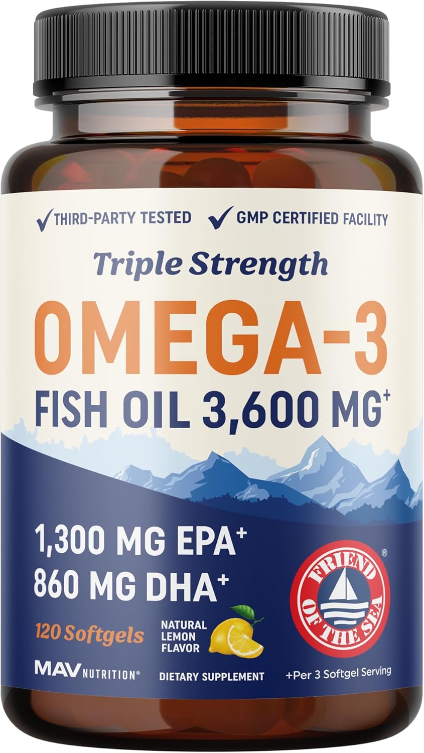 Aceite de Pescado Omega 3 Triple Fuerza DHA 3600 mg - 120 Cápsulas