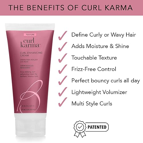 Miniatura 4 de Brocato Curl Karma, crema para mejorar los rizos, 6 onzas líquidas  Crema definidora e hidratante  Combate el encrespamiento, añade rebote y forma