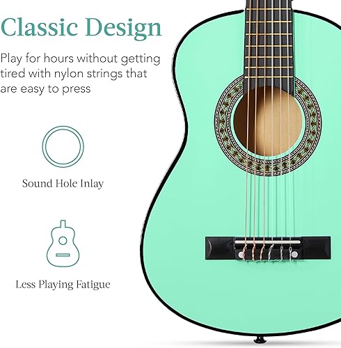 Vista 54 de Best Choice Products - Kit de guitarra acústica para principiantes, 38 pulgadas Rayos de sol