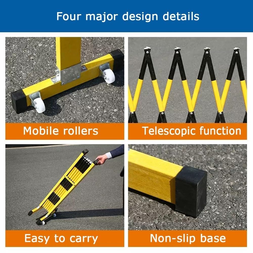 Barreras de seguridad retráctiles para control de tráfico y protección de sitios de construcción. Soluciones de seguridad temporales para una gestión eficaz de multitudes