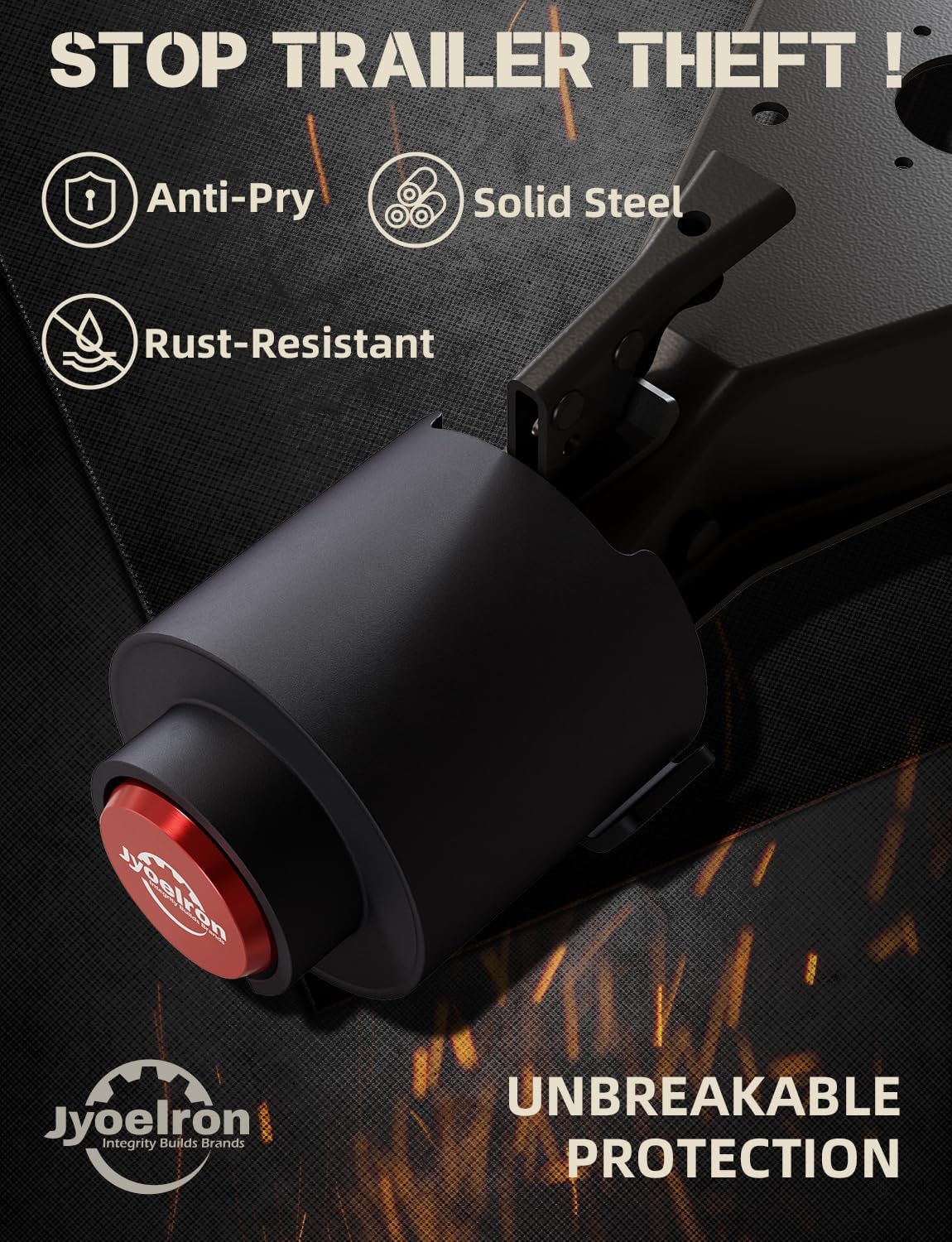 Trailer Lock Fits 2 5/16 Inch Coupler, Upgrade Anti Theft Heavy-Duty Steel Trailer Hitch Locks, Camper Accessories for RV, Trailer, Boat, Pickup