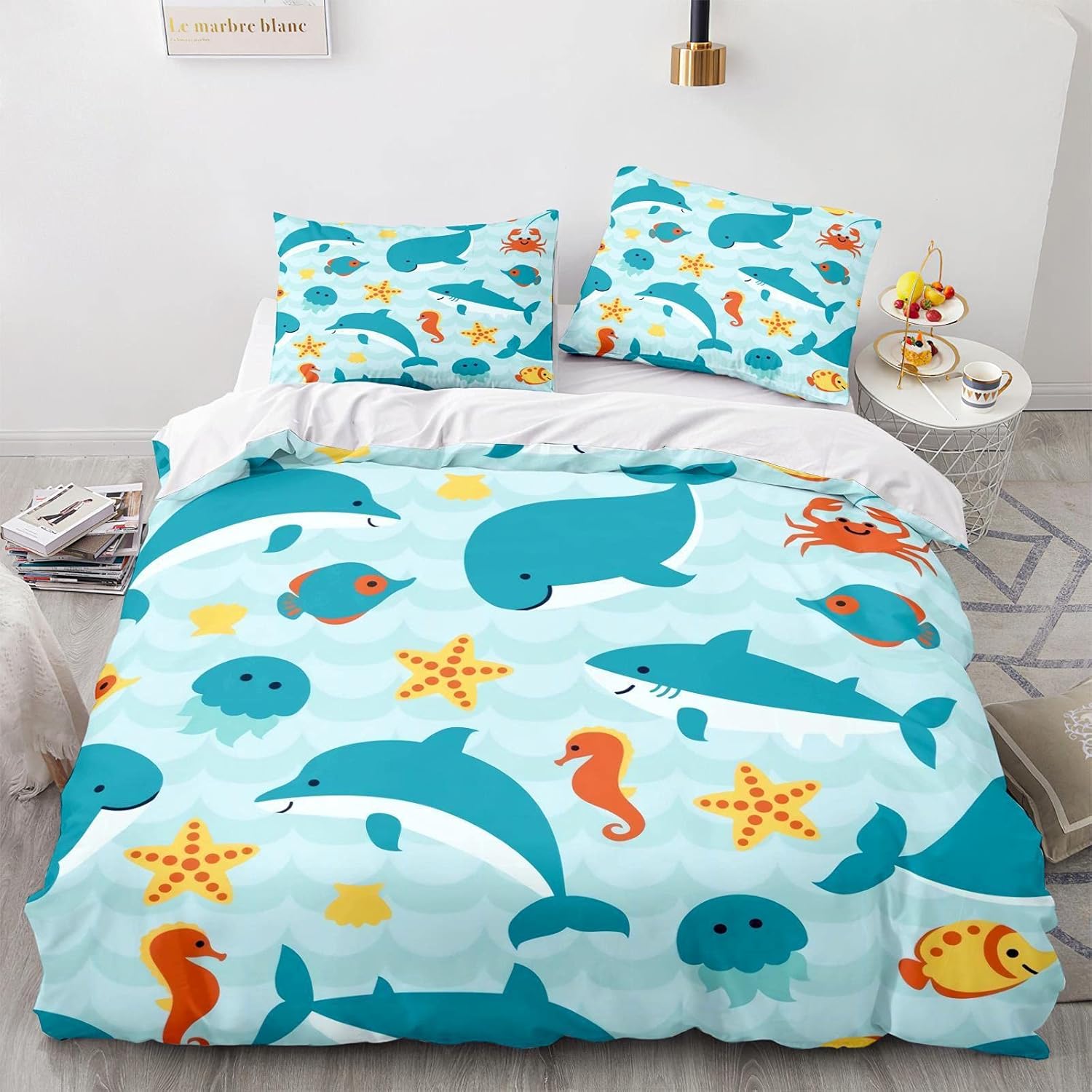 YHXBD Bed Linen 2Piece Duvet Cover Set with Pillowcase, Blue