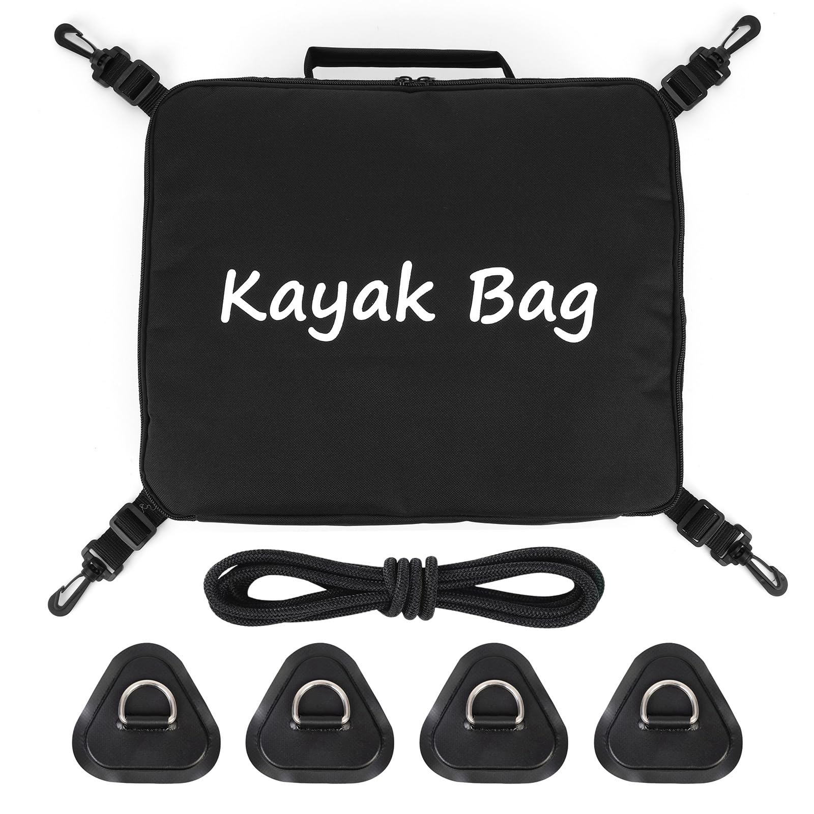 Paddle Board Deck Bags Triangular Patches & Rotary Hook Oxford Paddleboard Cooler Bag Large Capacity Waterproof SUP Surf Deck Cooler Bags for Kayak Paddle Board Outdoor Surfing Accessory (Black)