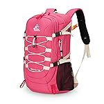 Bseash 40L Waterproof Hiking Camping Backpack with Rain Cover, Outdoor Sport Travel Bag Daypack for Climbing Skiing Cycling (Pink)
