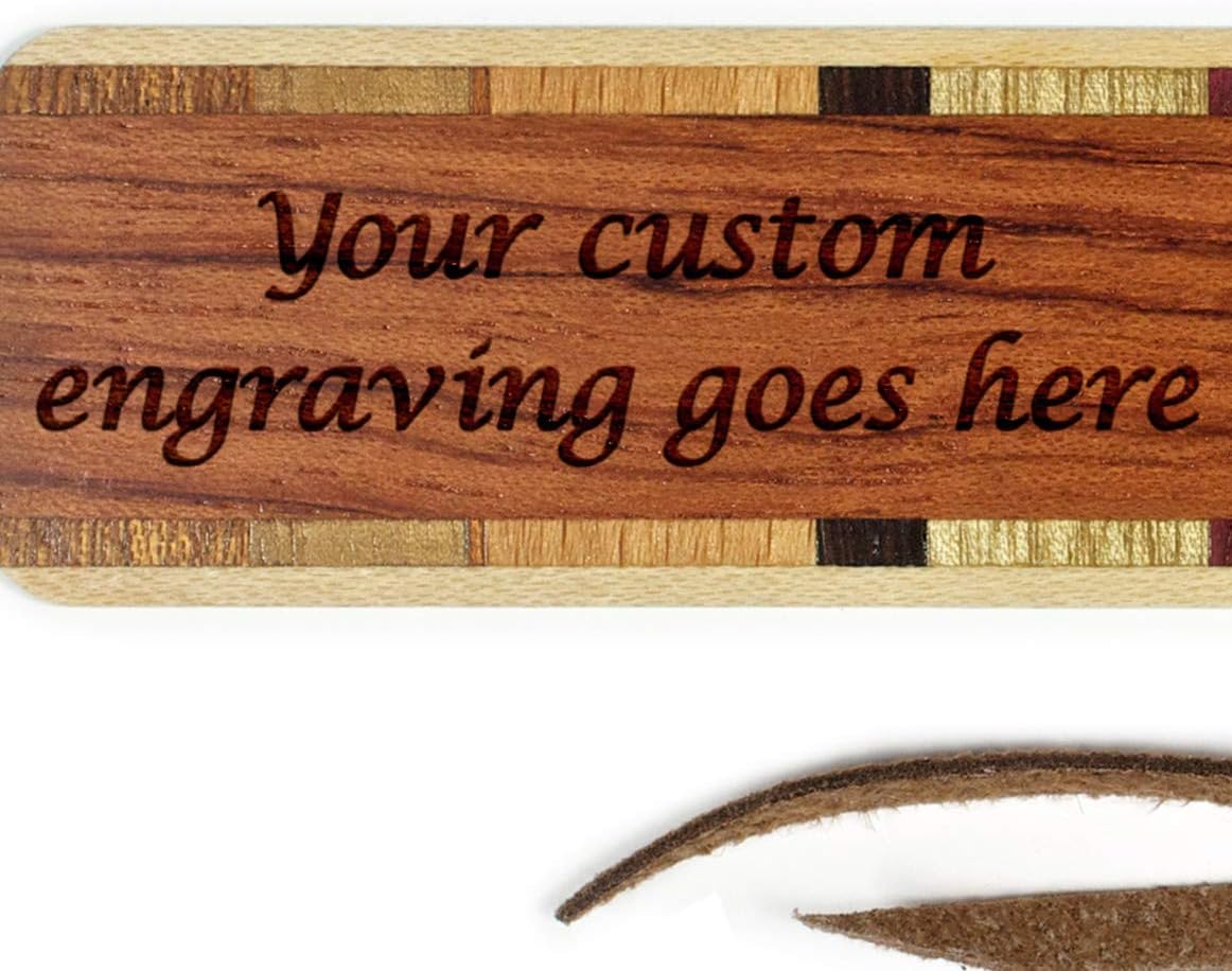Personalized Peregrine Falcon Wooden Bookmark – Double-Sided Design with Suede Tassel Made in USA - Also Available Without Personalization