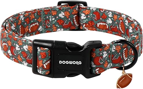 Miniatura 27 de DOGWONG Collar de algodón y cáñamo para perros, collar rosado resistente ajustable de tela natural suave para mascotas, lindo collar de boda
