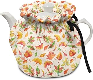 Yewattles Fall Maple Leaves Tea Pot Cozies Essentials Insulated Kettle Cover for Table Hotel Tea Party Restaurant Teapot Cozy Breakfast Warmer Machine Washable