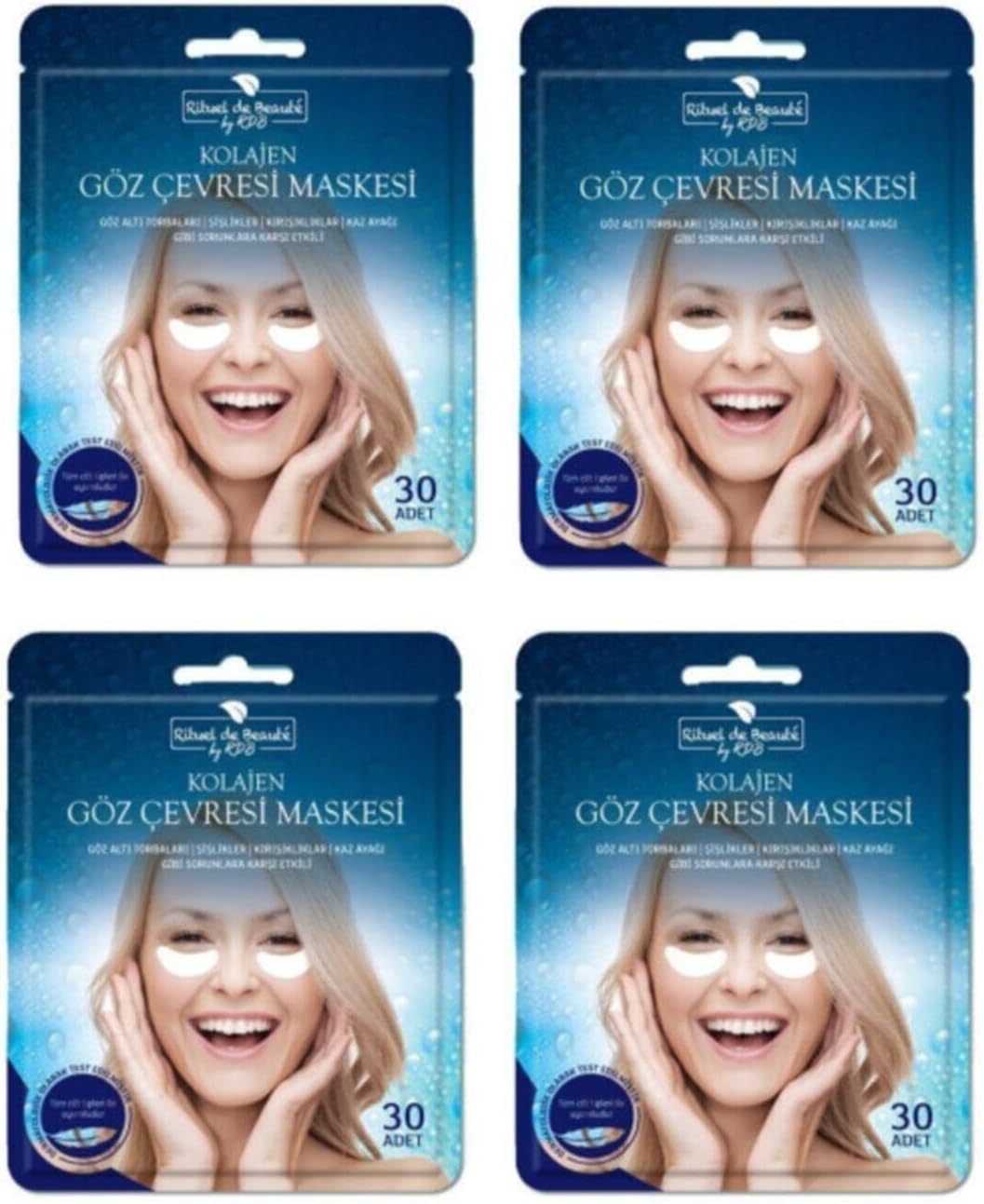 Kolajen Göz Çevresi Maskesi 30 Adet (30x4=120 Adet) 4'lü Özel Set, 88095411982211