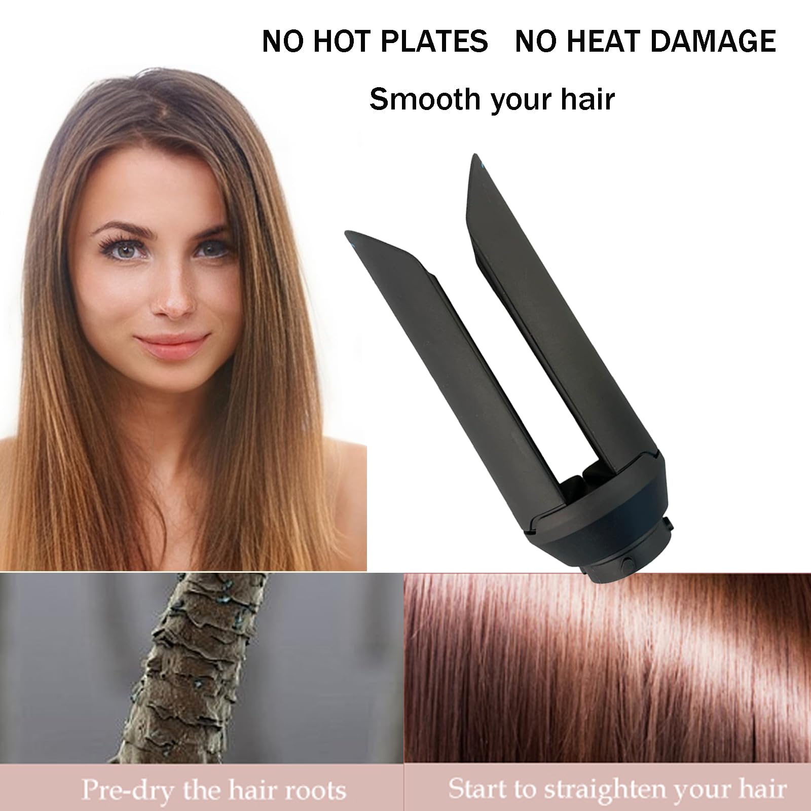 Tête de lissage pour Dyson Airwrap HS01 HS05 HS08 – Cheveux lisses avec moins de dommages et de casse (doré)