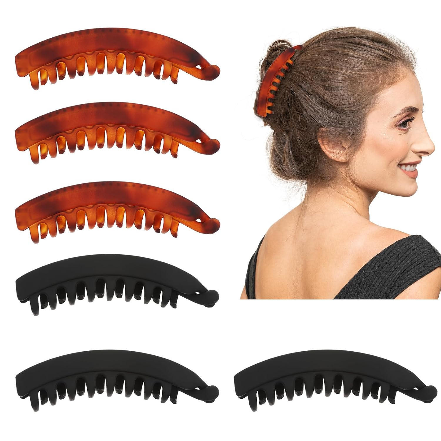 6 Pcs Large Banana Clips Big Banana Hair Clips Nonslip Banana Combs Banana Clips