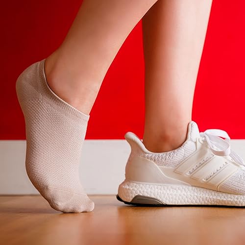 Miniatura 8 de Bam&bü - Calcetines casuales de viscosa de bambú para mujer, paquete de 4 pares, antideslizantes