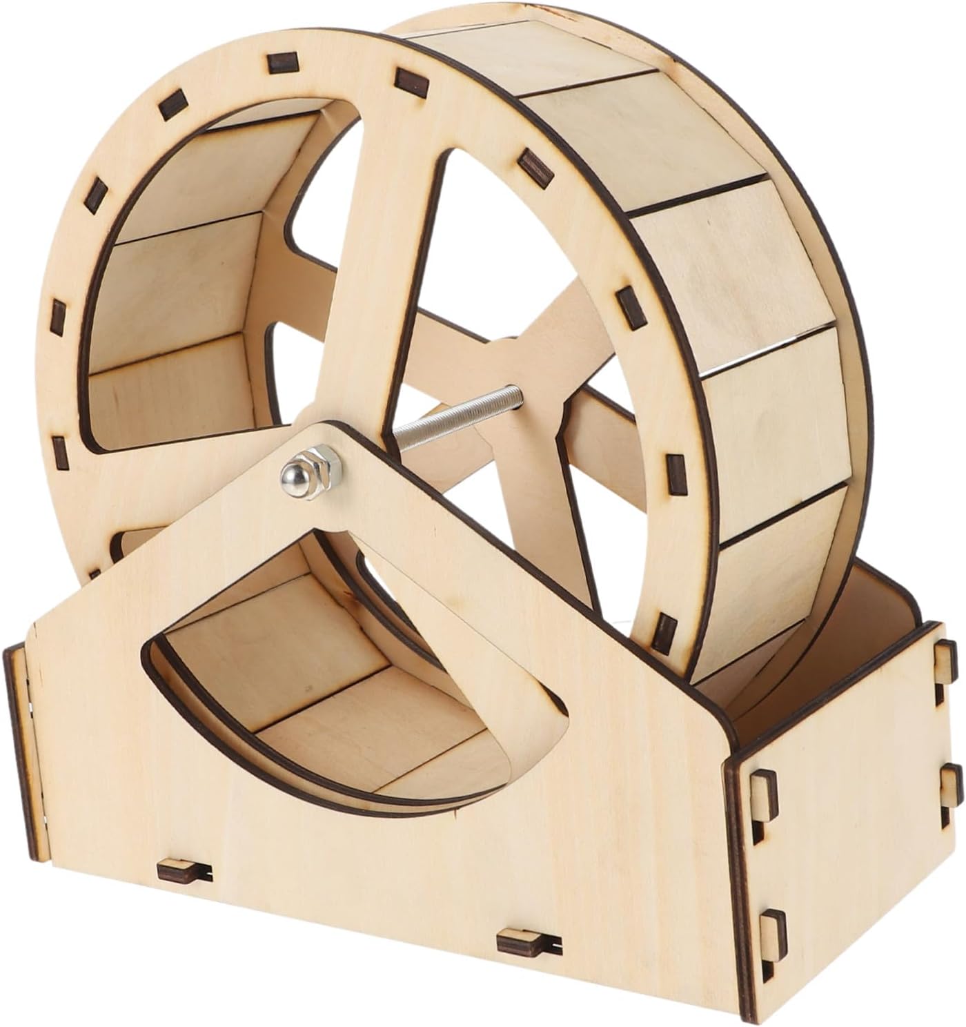 Silent Wooden Hamster Running Wheel Compact Pet Exercise for Small Animals Like Squirrels Hedgehogs Mice Stress Relief and Fun Enrichment Accessory