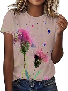 Camiseta de manga corta para mujer, cuello redondo, manga corta, camiseta, túnica, blusa divertida, para hombre