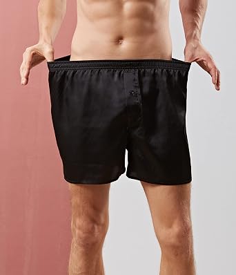 Men's Silky Satin Boxers Shorts Pajama Shorts Bottom Loose Satin Underwear Sleepwear Boxers