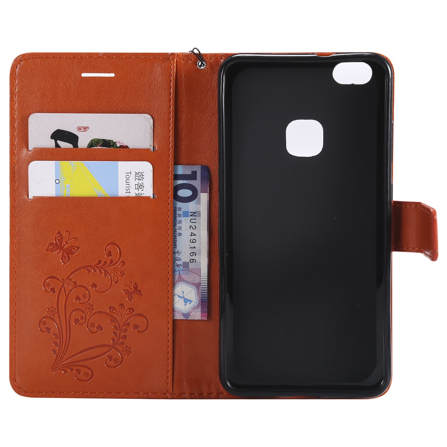 TOUCASA Cover per Huawei P10 Lite, Flip Custodia [Magnetica Supporto] [Lavorato Superficie] PU Pelle Portafoglio Sottile Funzione TPU Antiurto Flip Cover Custodie Protettivo (Viola