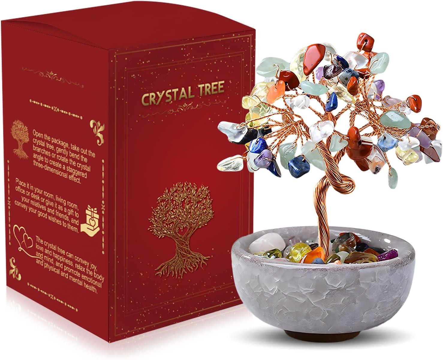 Crystal Tree of Life for Home Office Decor, Colorful