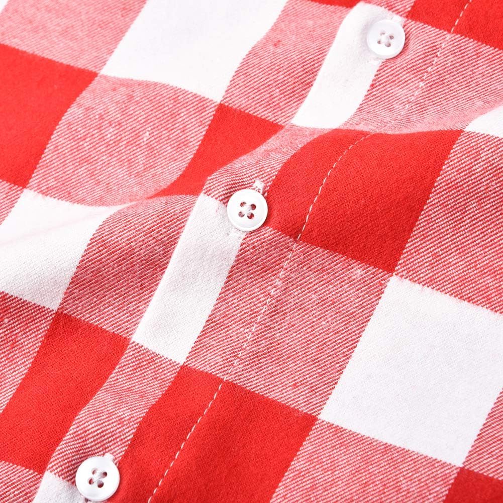 Womens Flannel Shirt Button Down Lightweight Long Sleeve Casual Checkered Tops - Image 2