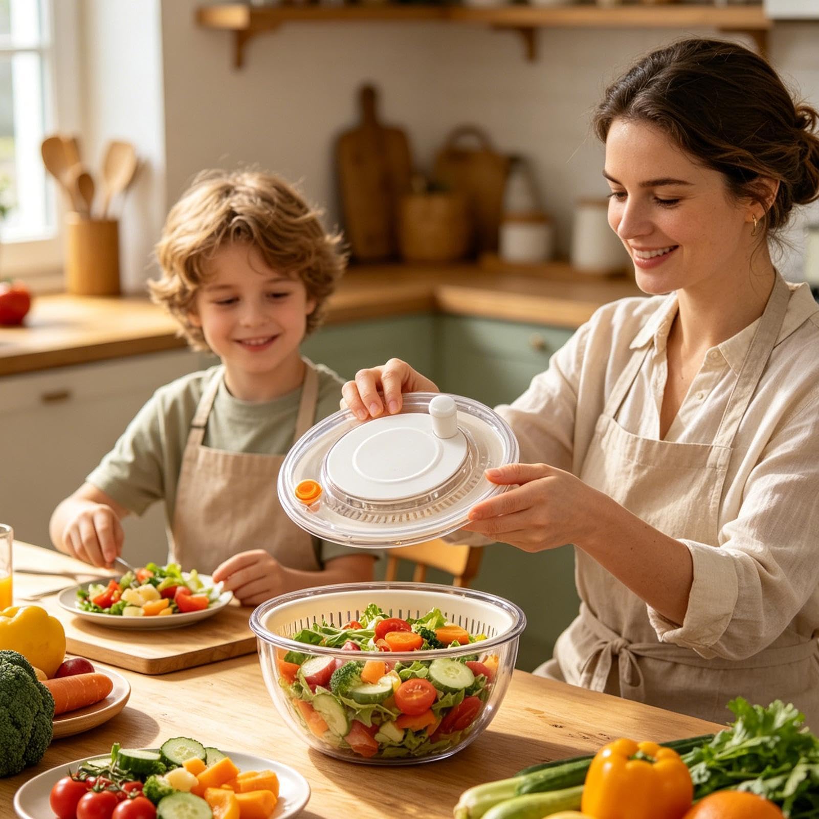 Genérico Asciugatrice per verdure, pulente, lavabile in lavastoviglie | Ciotola per lavare l'insalata, per donne, uomini, adulti, casa, cucina, viaggi, campeggio, ristorante, alimentazione sana