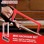 JENABOM 43 in 1 Household Tool Set with 3.6V Electric Screwdriver, Home Tool Kit with Cordless Drill Driver, Hand Tool Kits for Women&Men DIY Repair(Red)