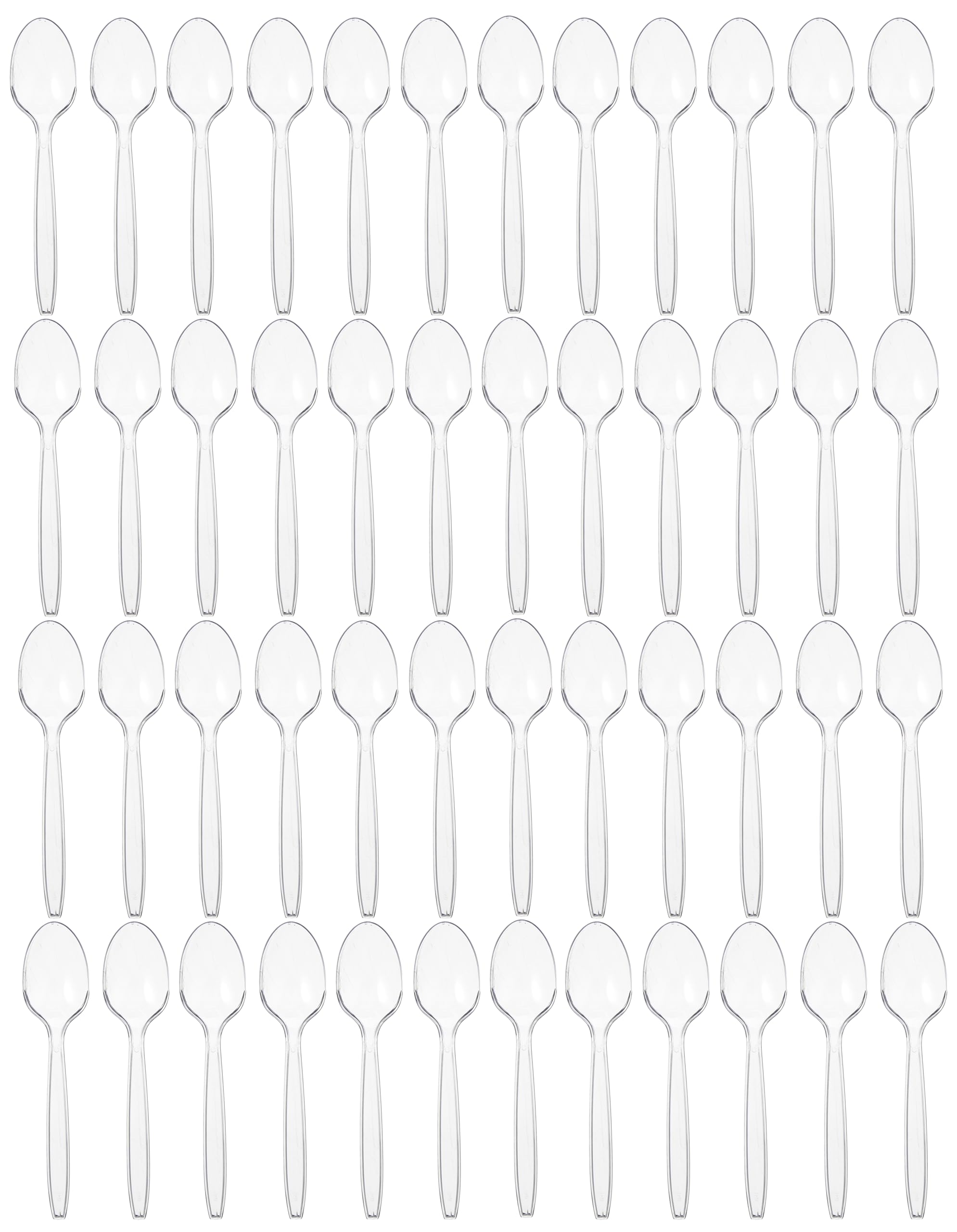 Blue Sky Simcha Collection Inspired Clear Plastic Soup Spoons Deluxe | King Size Deluxe | Pack of 48