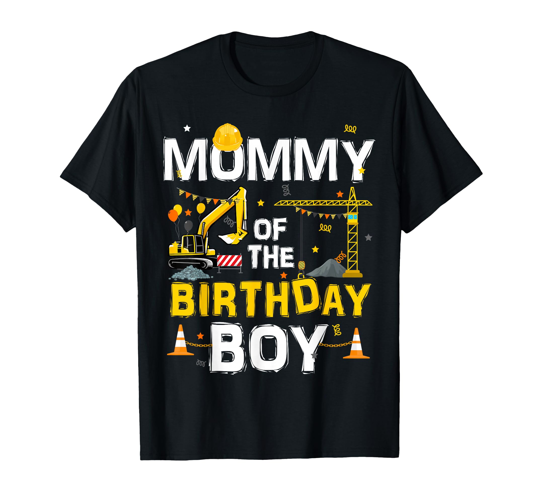 Mommy Of The Birthday Boy Matching Construction Crew B-day T-Shirt