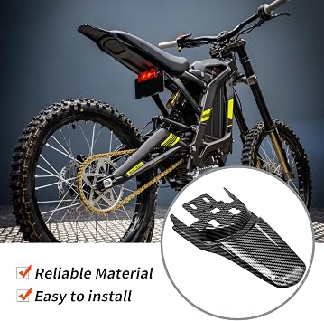 Motorcycle Rear Fender, Plastic Back Mudguard Protector, Lightweight Wear-resistant Back Fender, Replacement for Sur-Ron X S Black (Carbon Fiber Pattern)
