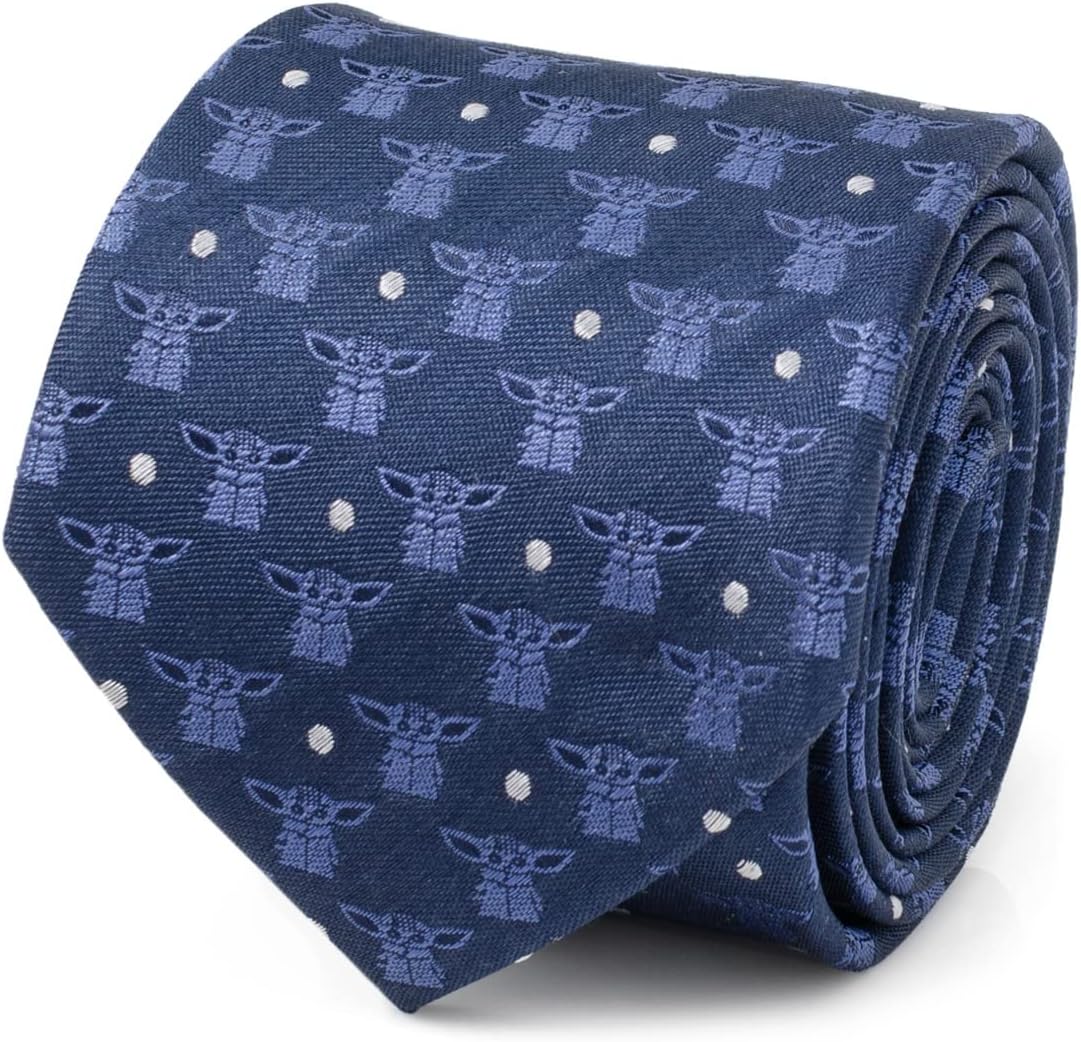 Cufflinks Inc. Men’s Tie – Grogu Navy Blue Design (Officially Licensed Star Wars)