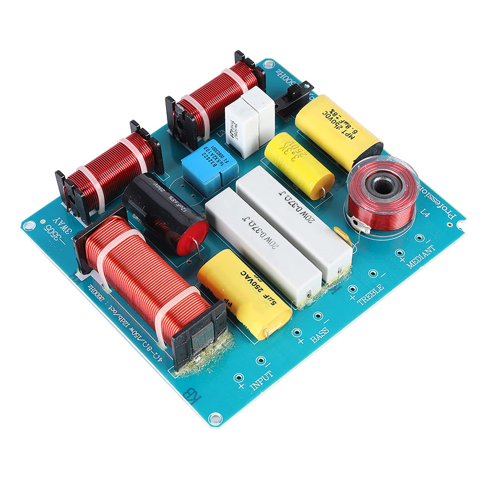 Ouitble Speaker Frequency Splitter 3-Way Crossover Audio Frequency Divider 350 W for DIY KTV Stage Speaker