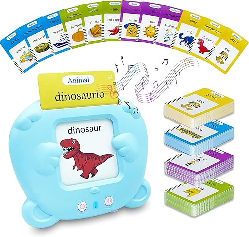 Juguetes para niños pequeños, tarjetas didácticas en español, 224 palabras visuales, juguetes de terapia del habla de bolsillo, tarjetas flash