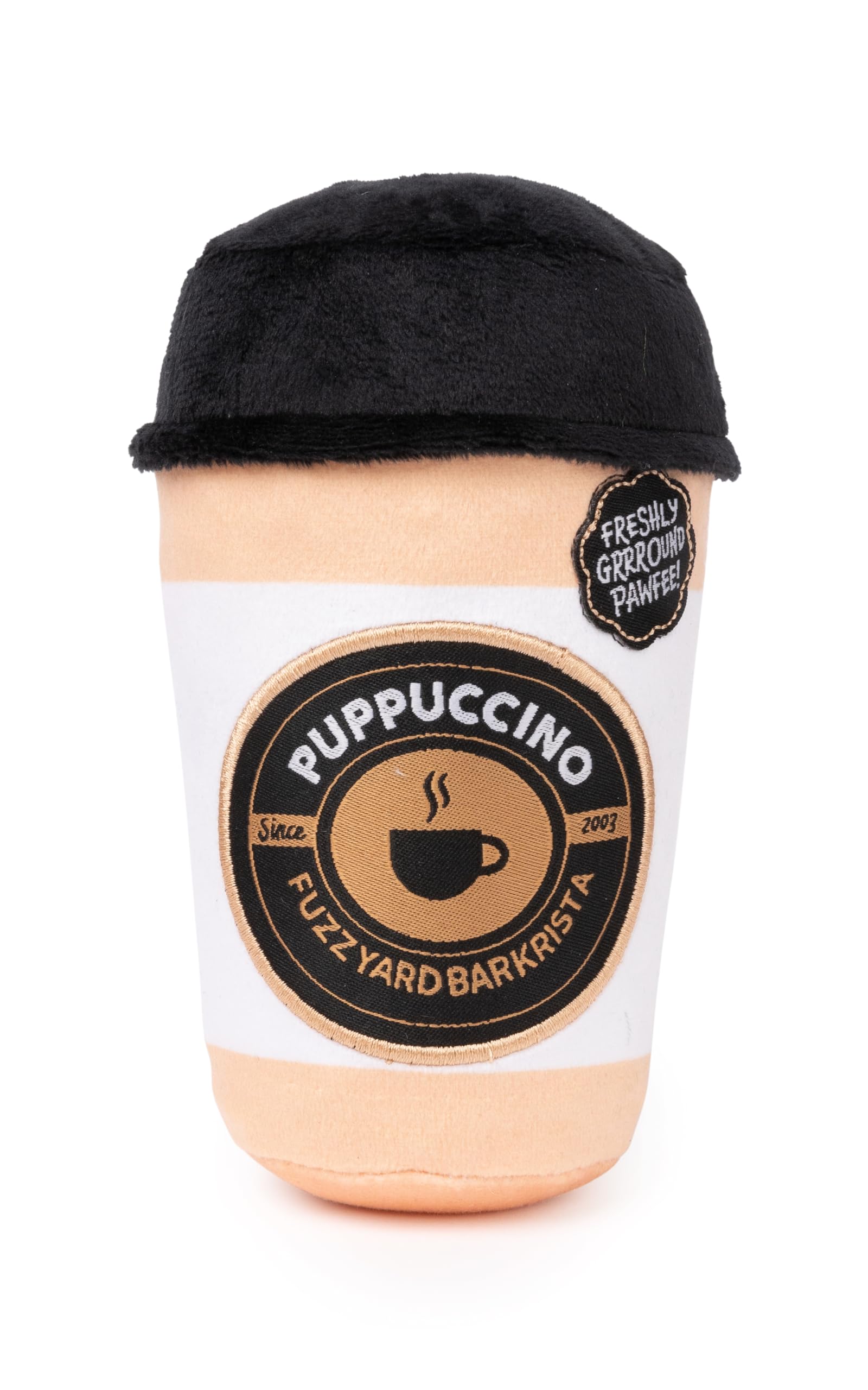 Fuzzyard Jouet pour chien Foodie pour le jeu, peluche couineuse pour toutes les races (Barkrista Puppuccino)