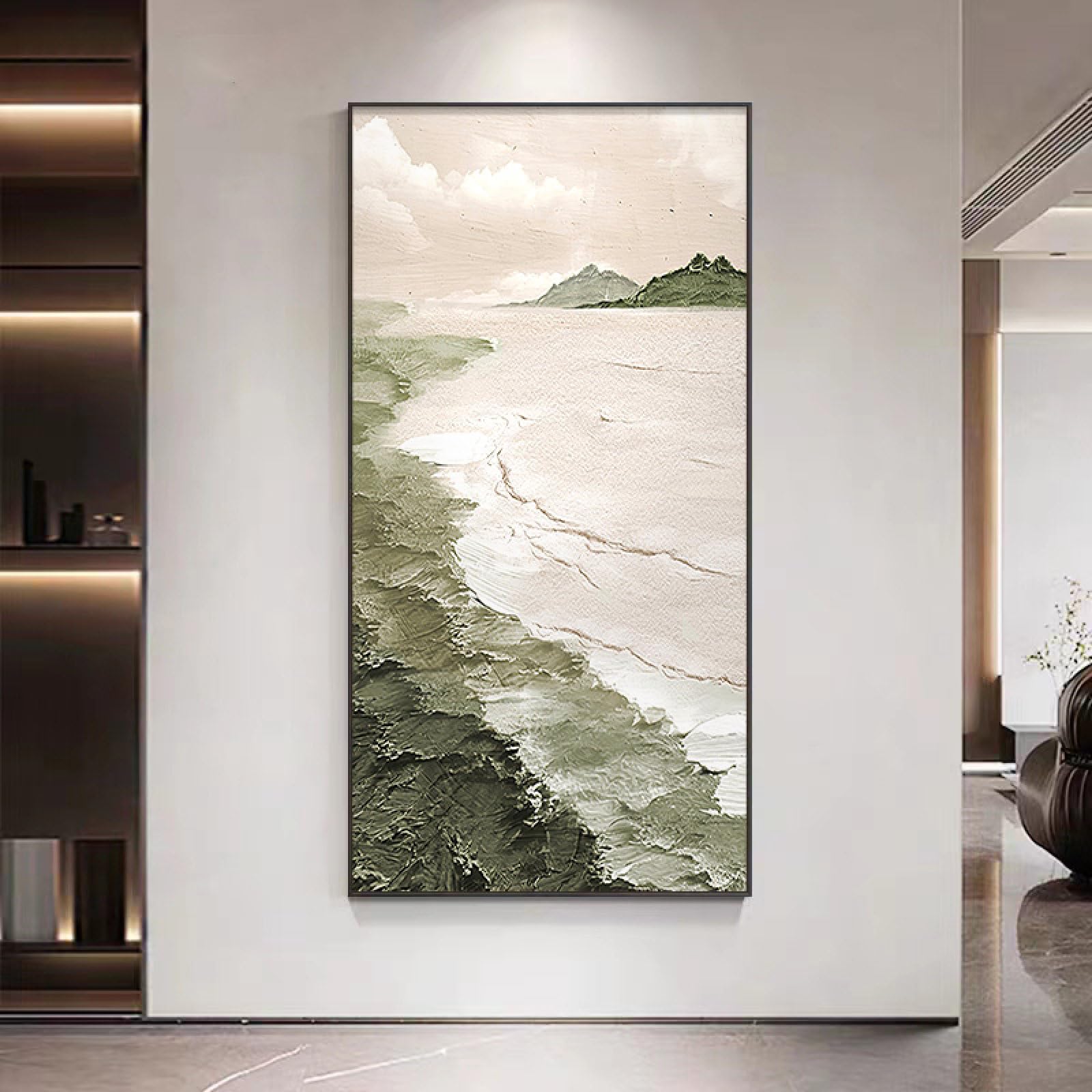 Peinture à l'huile Wabi-Sabi poétique pour une atmosphère zen chez soi