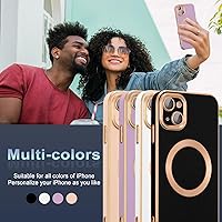 Vista 7 de QLTYPRI Funda magnética para iPhone 13 de 6.1 pulgadas, compatible con MagSafe, funda de silicona suave con borde chapado de lujo con protección