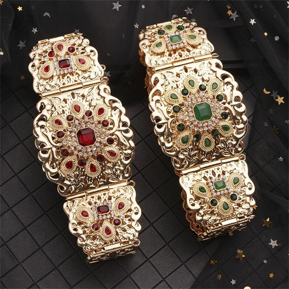 Cinturón Caftán De Joyería De Estilo Marroquí Tradicional Para Mujer, Cinturón De Color Dorado De Boda De Lujo
