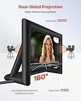Vista 4 de VEVOR 18FT Inflatable Movie Screen, Inflatable Projector Screen with Portable Storage Bag, 16:9 Easy Set Up Movie Projection for Outdoor Backyard