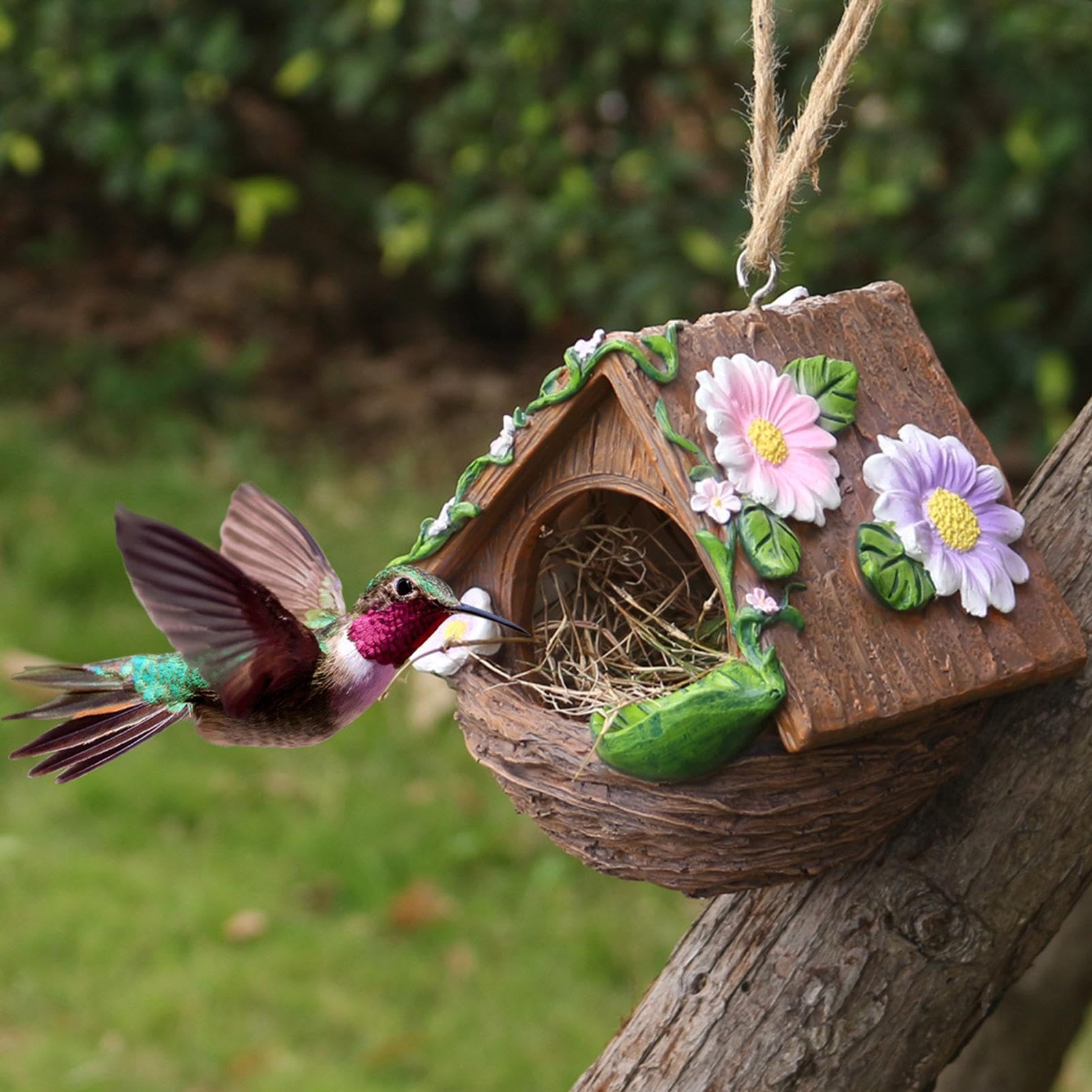 Générique Maison Nid Oiseaux Nichoir Résistant Au Vent | Cabane Nichoir Pour jardin, cour, balcon, porche, moineau, perruche, inséparable, conure, calopsitte et