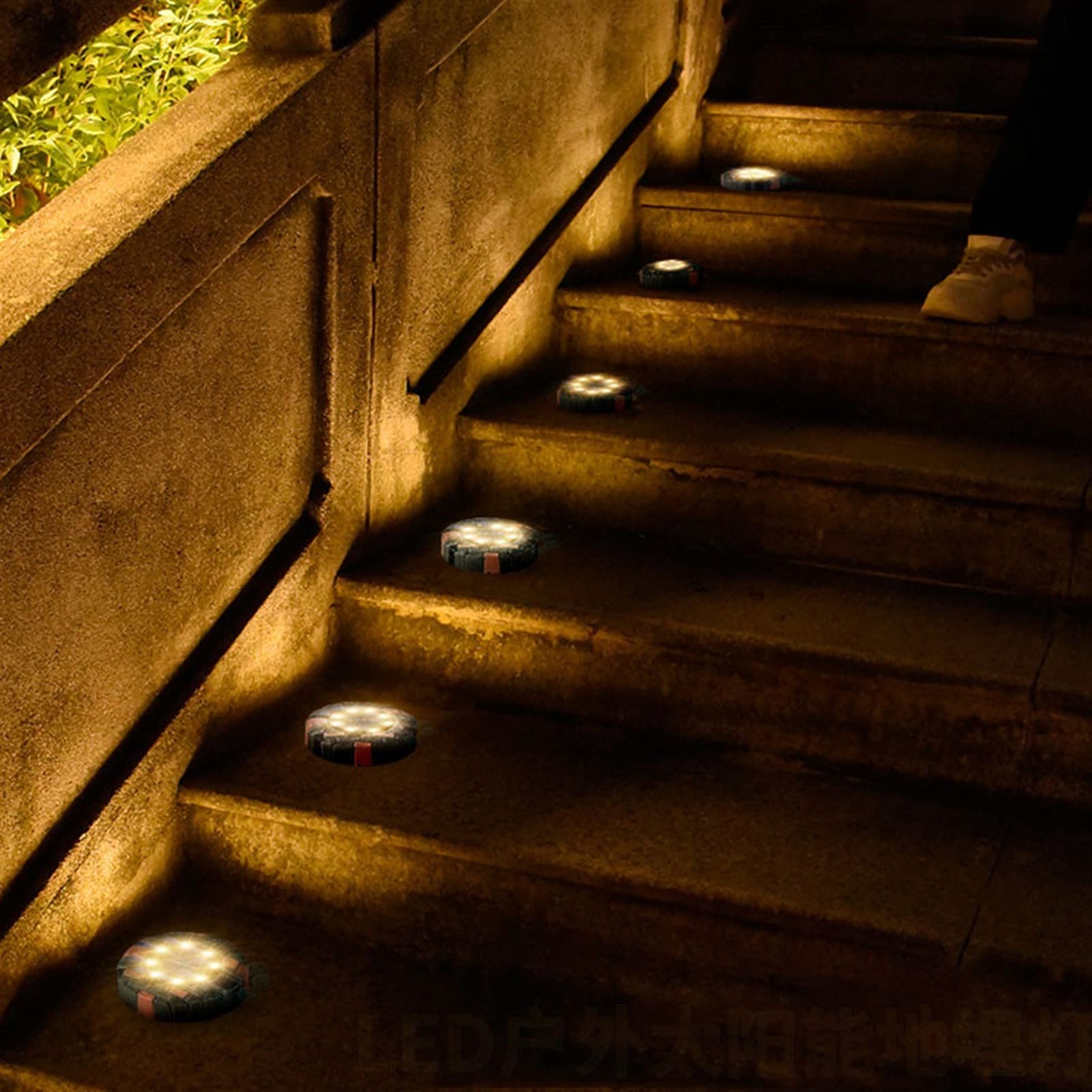 4er-Pack Solar-Bodenleuchten for den Außenbereich mit 8 LEDs, wasserdicht for den Garten, den Weg, den Garten, den Hof und den Gehweg Lampen
