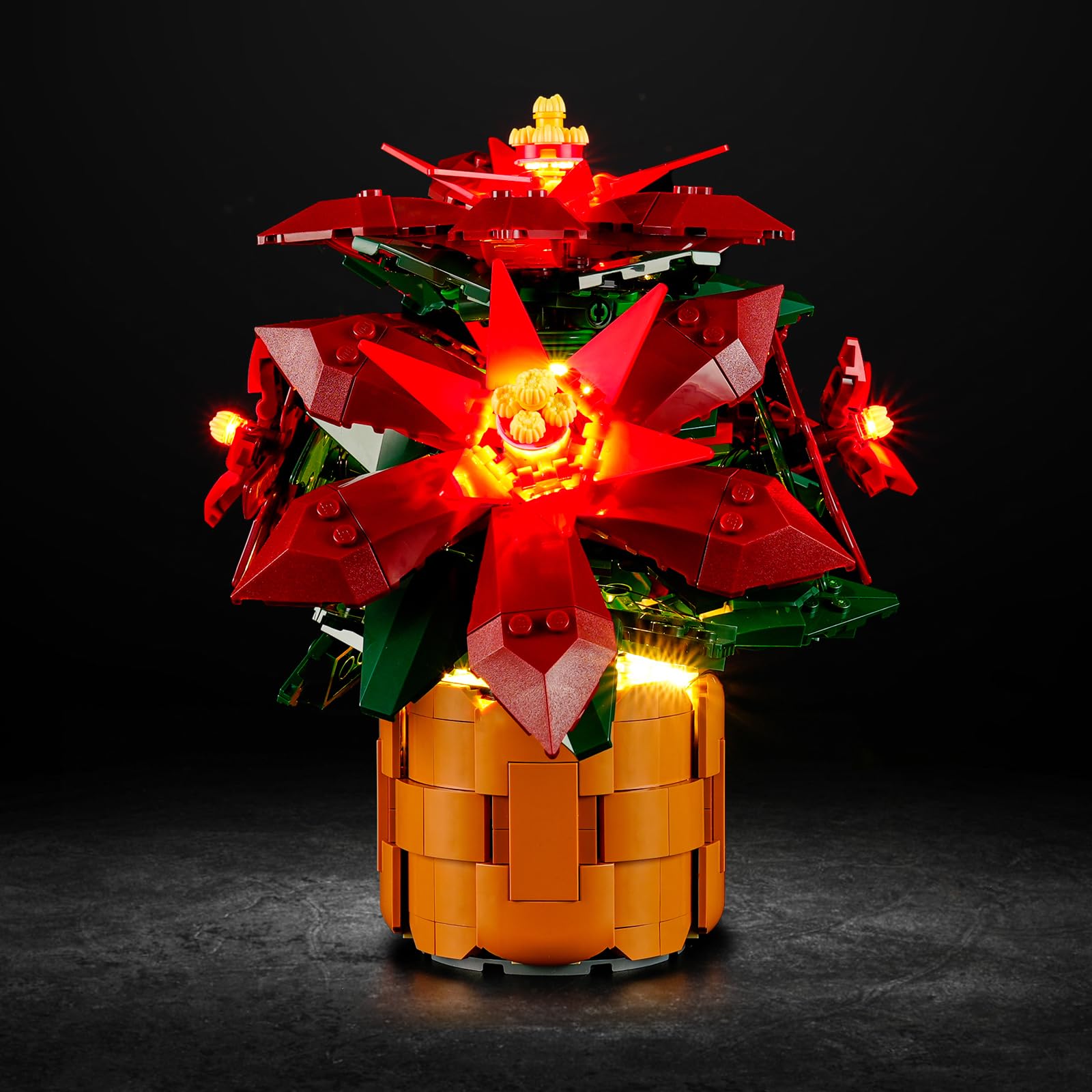 Vaodest LED Light for Lego 10370 Poinsettia Icons Centerpiece Decoration Set,Design and Configuration Compatible with Model 10370(LED Light Only, Not