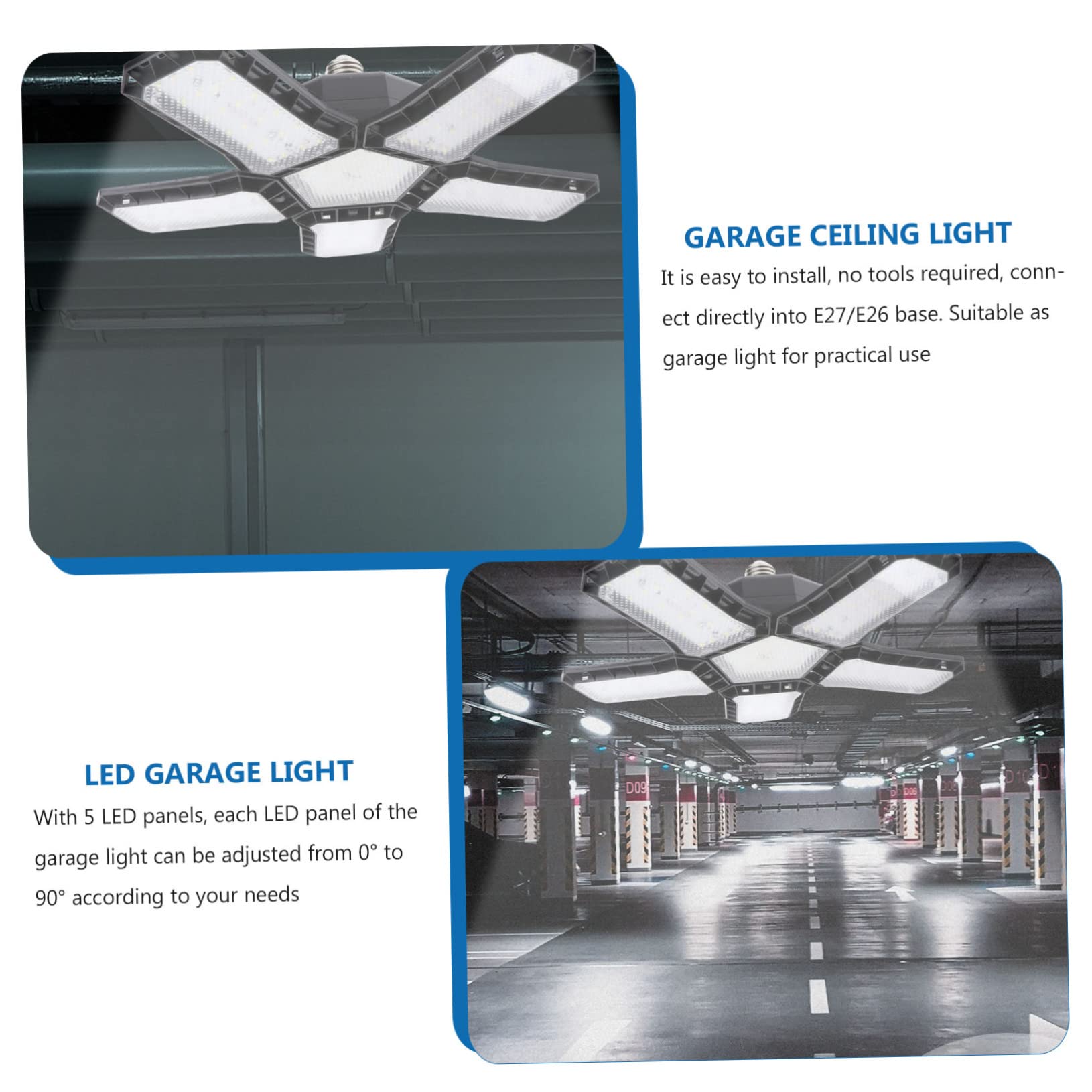 80w Garage Industrial Light Led Can Lights Panel Folding Ceiling High Efficiency — view 9