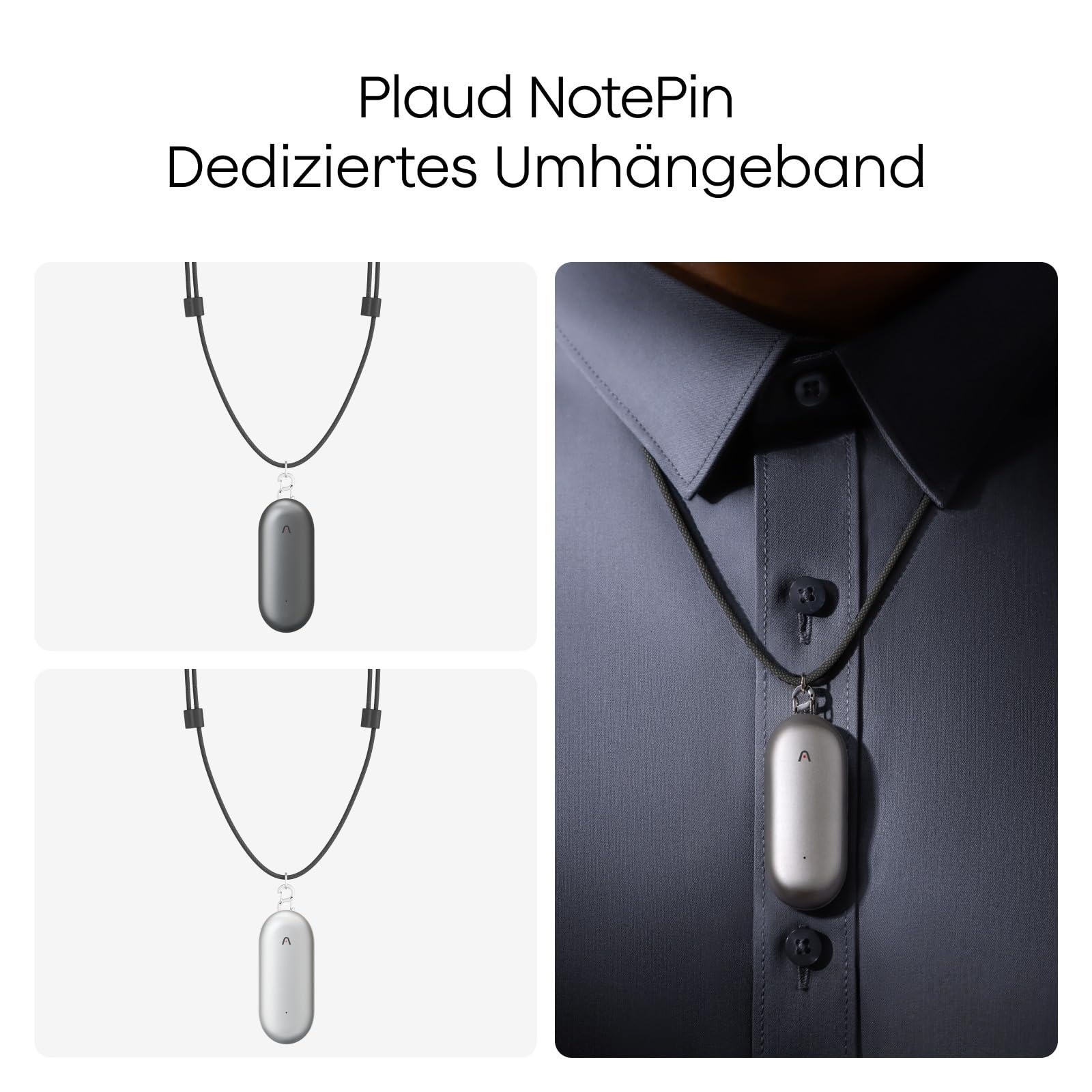 Plaud Note Pro und NotePin Paket mit 4 Zubehörteilen, KI Digitales Diktiergerät App-Steuerung, KI-Notizgerät, KI-Transkription & Zusammenfassung, 112 Sprachen, 64GB Speicher, Audiorekorder