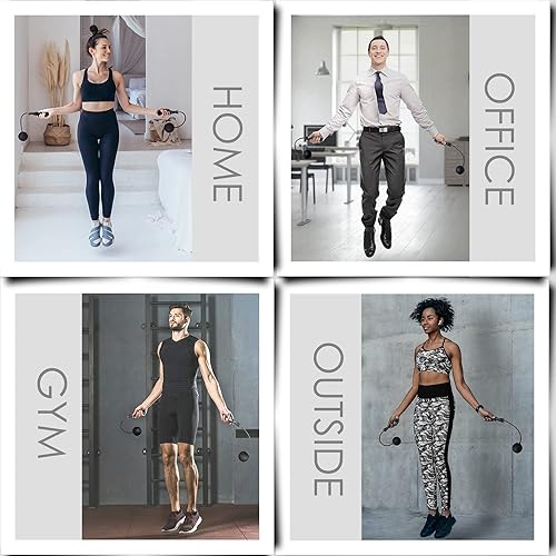 Miniatura 3 de Cuerda de saltar con peso para fitness, cuerda ajustable sin cuerda, cuerda de saltar de alta velocidad para entrenamiento, pérdida de peso, cuerda