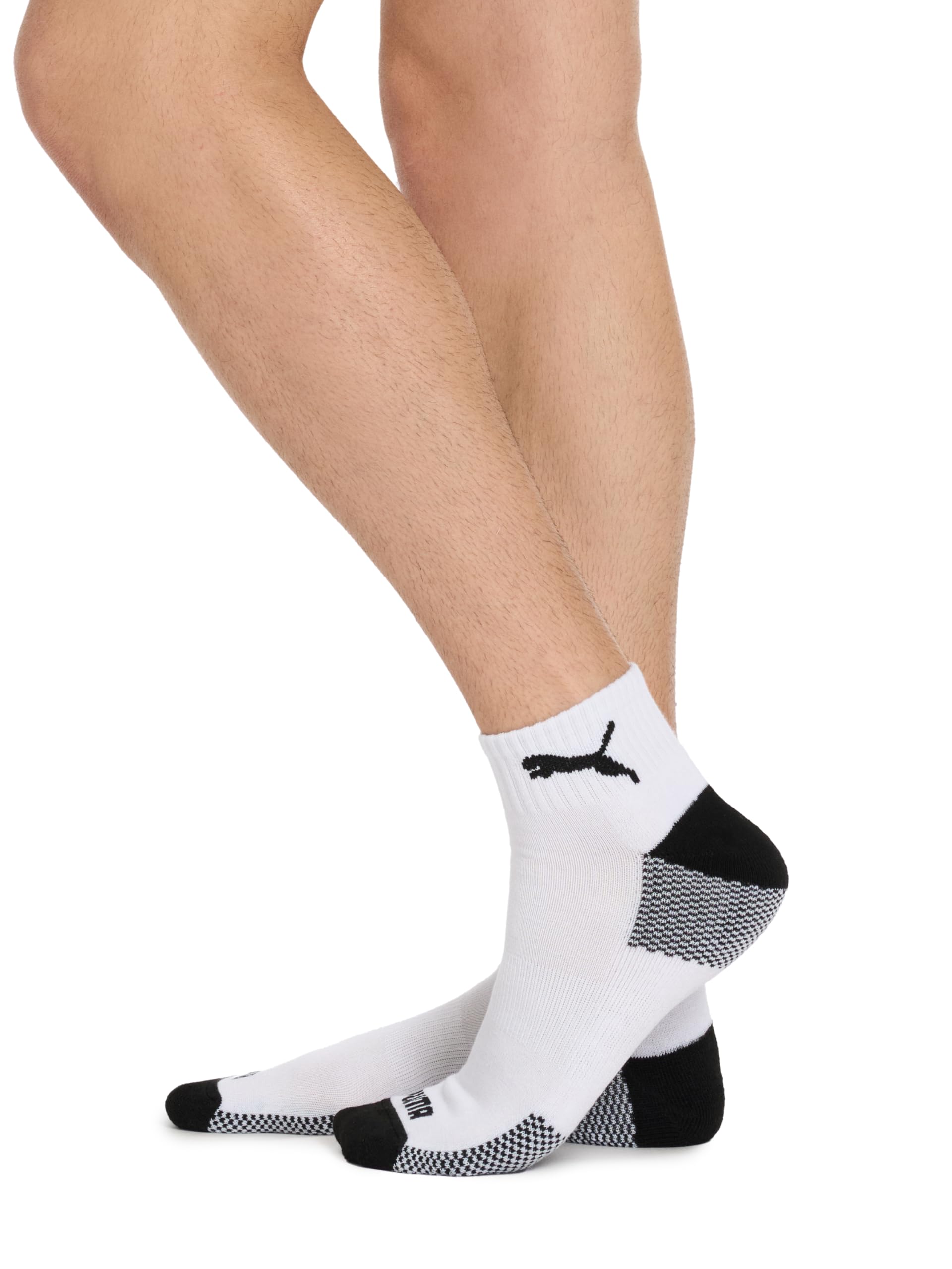 PUMA - Calzini da uomo, confezione da 6, Bianco/nero, 13-15