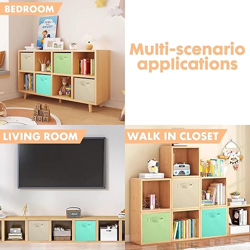 Miniatura 151 de ShellKingdom Contenedores de almacenamiento, cubos de almacenamiento plegables de tela y cajón organizador de almacenamiento de tela para armario